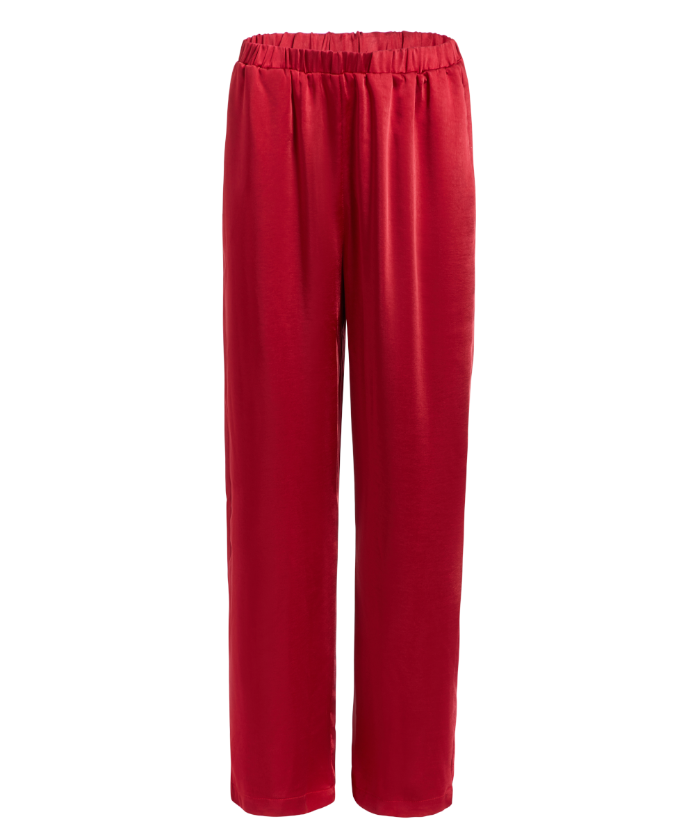 Women's Red Wide-Leg Pants